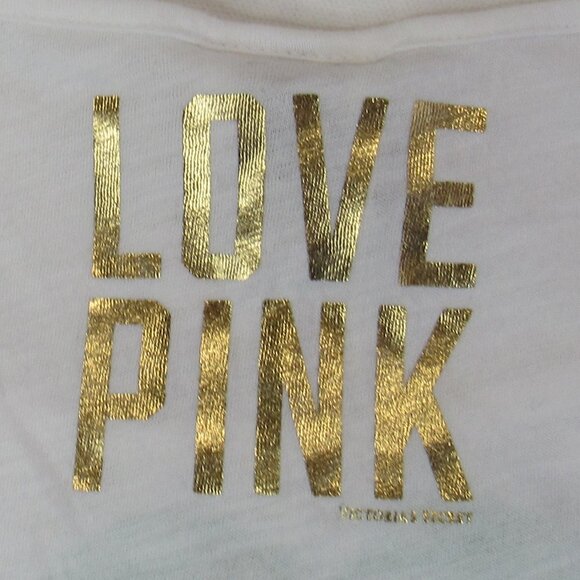 Pink Victoria's Secret GIMME THE GOLD Shamrock Cropped Tie Shirt Size XS - Picture 5 of 8